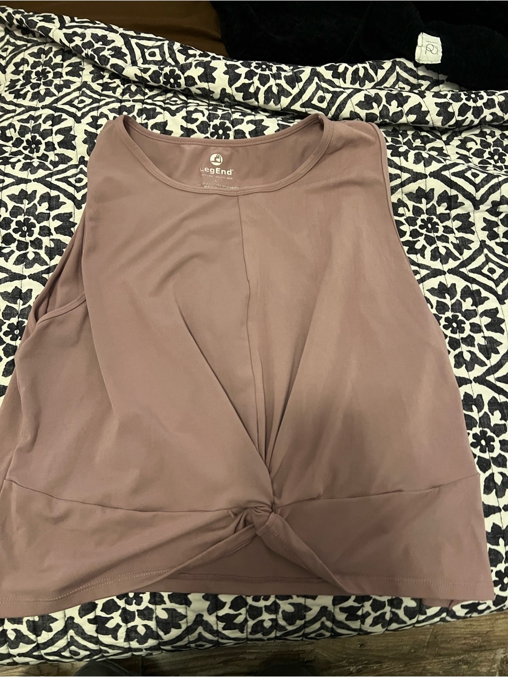 LeGend Mauve Pink Twist-Front Performance Tank